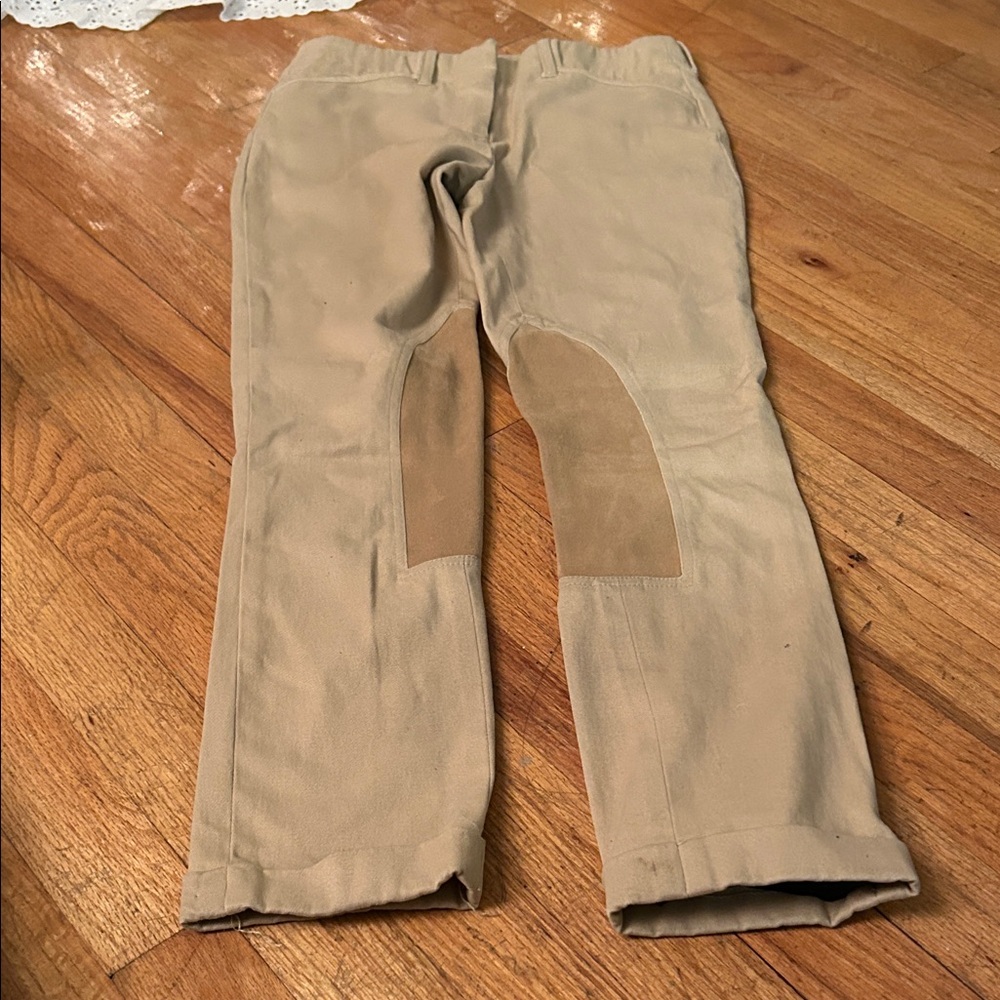 Tan Riding Pants with Knee Patches